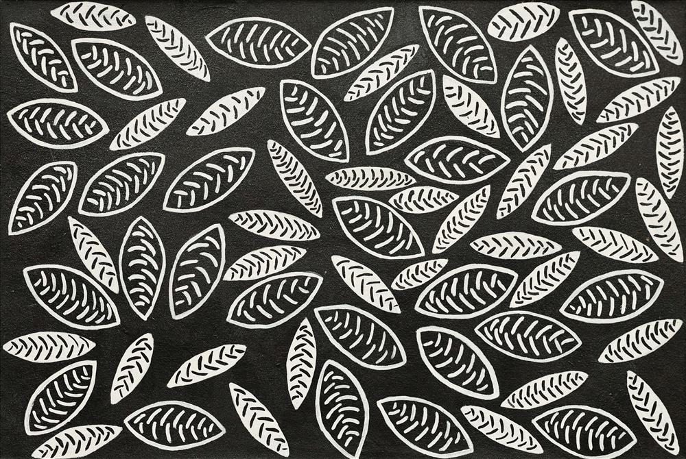 Black and white leaves